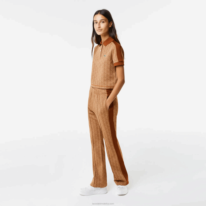 bež smeđa zwm 6H4B2475 žene Lacoste regular fit monogram print polo