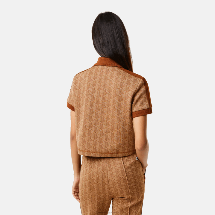 bež smeđa zwm 6H4B2475 žene Lacoste regular fit monogram print polo