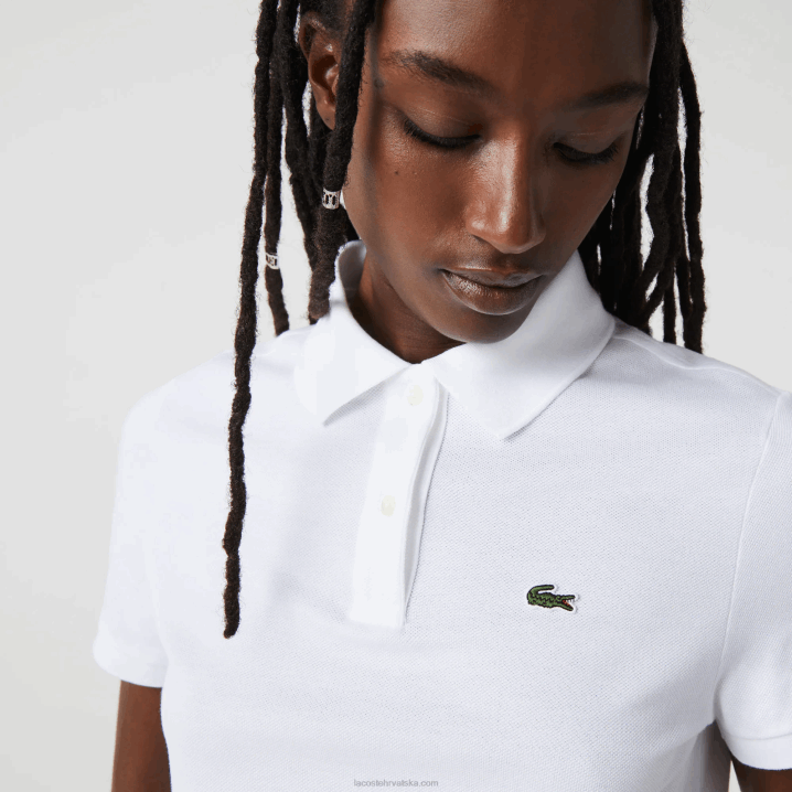 bijela 001 6H4B2363 žene Lacoste mekani pamuk petit pique polo standardnog kroja