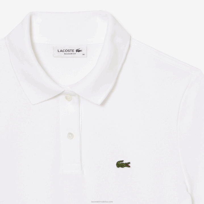 bijela 001 6H4B2363 žene Lacoste mekani pamuk petit pique polo standardnog kroja
