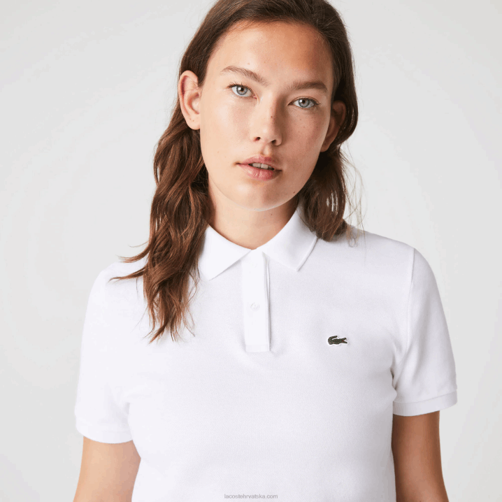 bijela 001 6H4B2363 žene Lacoste mekani pamuk petit pique polo standardnog kroja