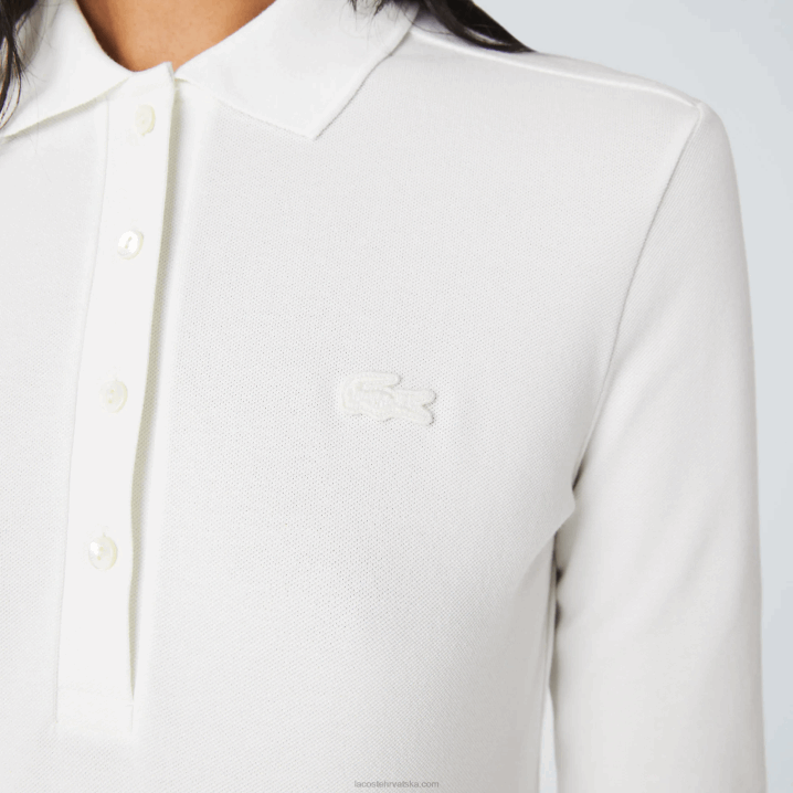 bijela 70v 6H4B2480 žene Lacoste slim fit rastezljivi pique polo