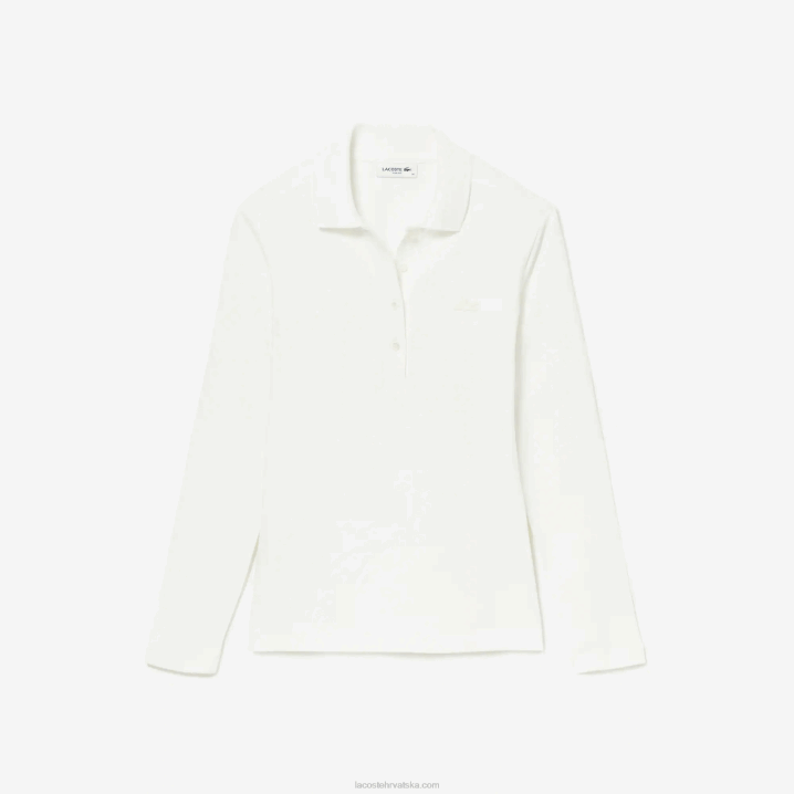 bijela 70v 6H4B2480 žene Lacoste slim fit rastezljivi pique polo