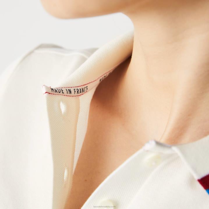 bijelo crveno plavo xkp 6H4B2507 žene Lacoste proizvedeno u Francuskoj slim fit pique polo od organskog pamuka