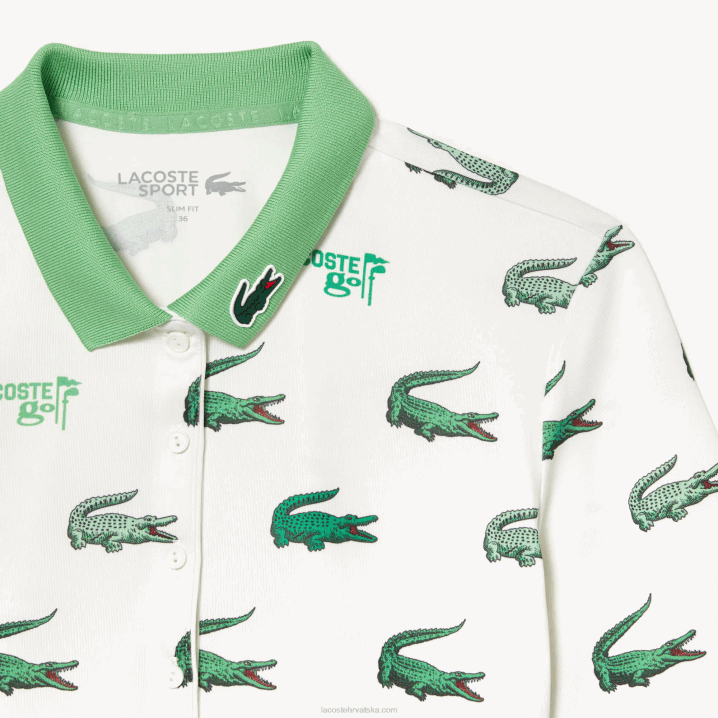 bijelo zelena 2p0 6H4B2378 žene Lacoste golf krokodil print polo