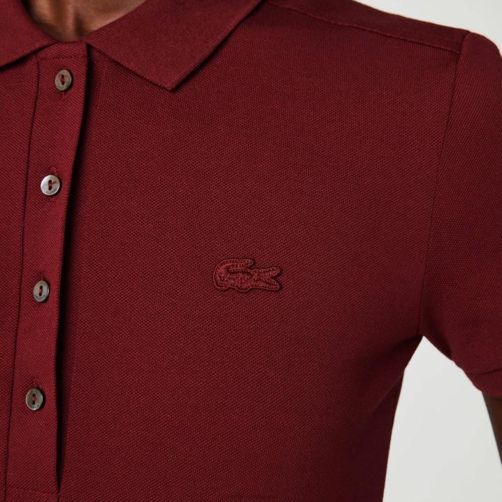 bordo zs1 6H4B2518 žene Lacoste slim fit rastezljivi pamuk pique polo