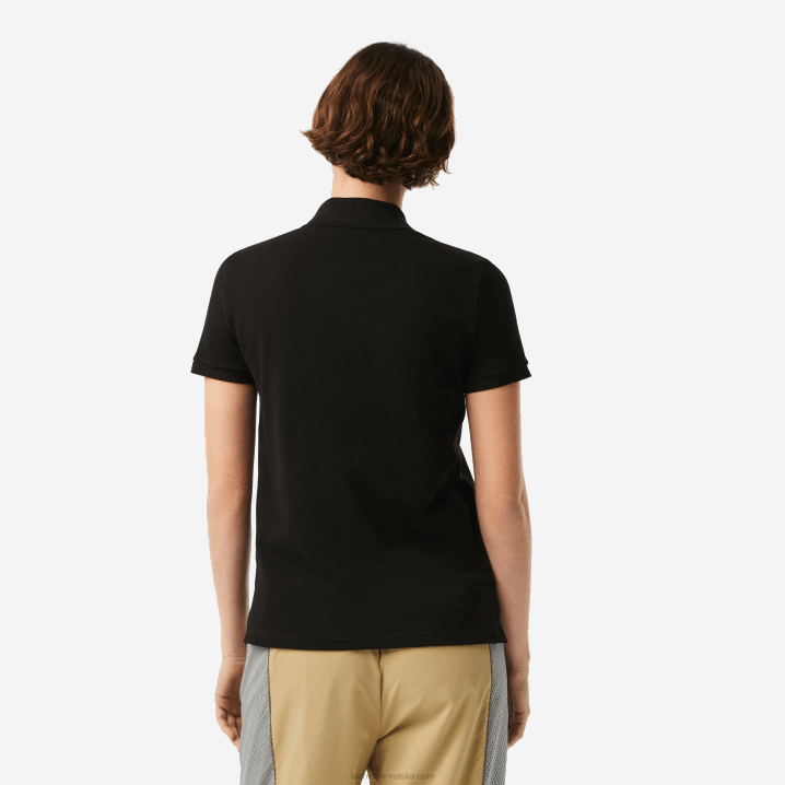 crna 031 6H4B2364 žene Lacoste mekani pamuk petit pique polo standardnog kroja