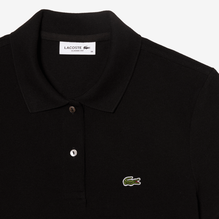 crna 031 6H4B2364 žene Lacoste mekani pamuk petit pique polo standardnog kroja