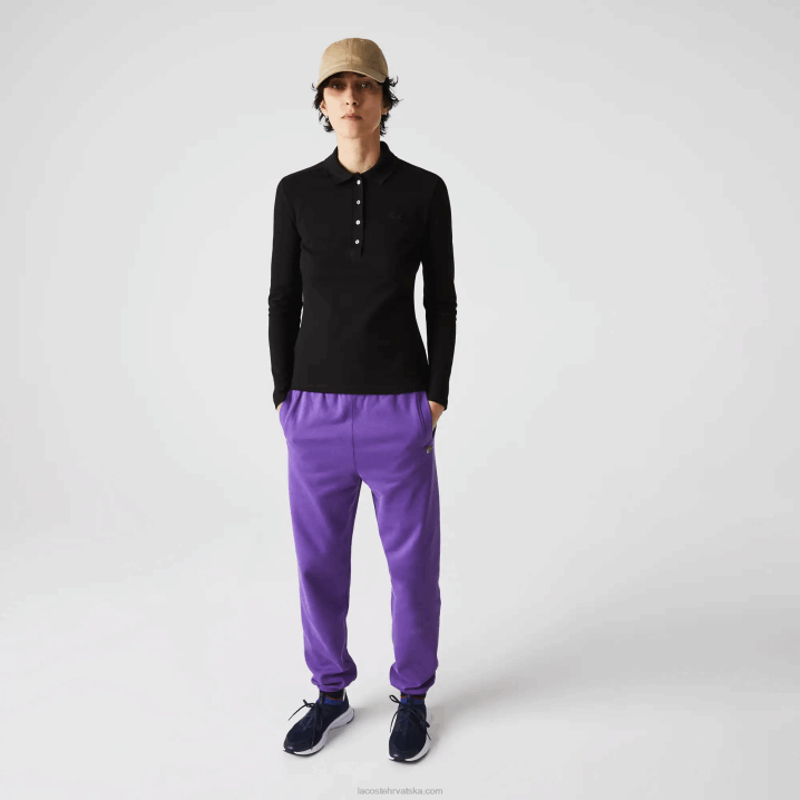 crna 031 6H4B2478 žene Lacoste slim fit rastezljivi pique polo