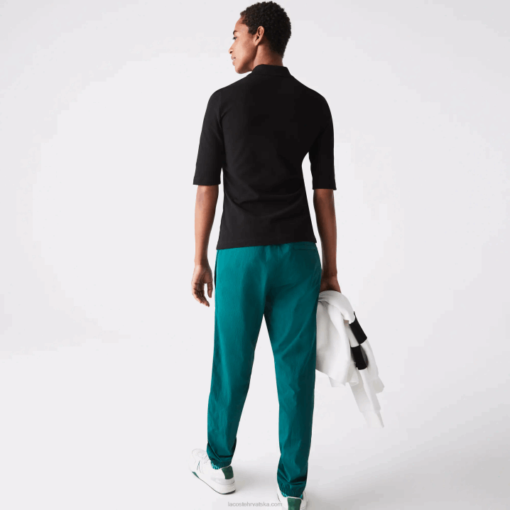 crna 031 6H4B2515 žene Lacoste elastična pamučna majica slim kroja