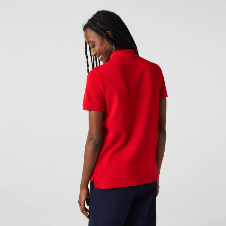 crvena 240 6H4B2504 žene Lacoste mekani pamuk petit pique polo standardnog kroja