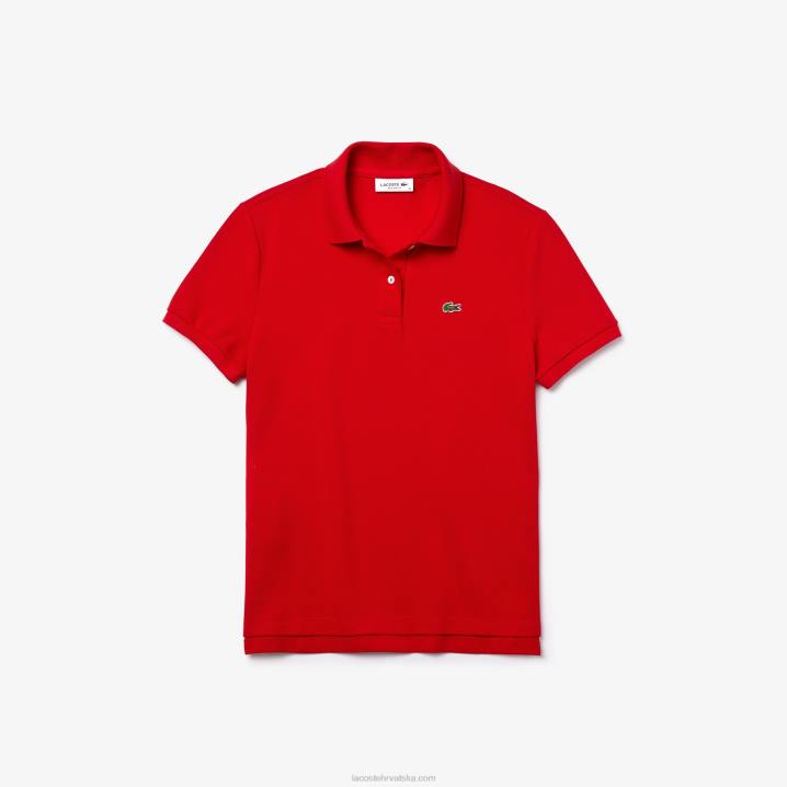 crvena 240 6H4B2504 žene Lacoste mekani pamuk petit pique polo standardnog kroja