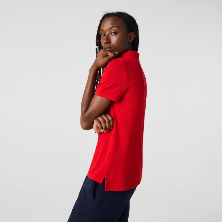 crvena 240 6H4B2504 žene Lacoste mekani pamuk petit pique polo standardnog kroja