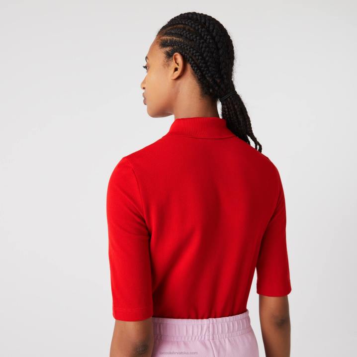 crvena 240 6H4B2516 žene Lacoste elastična pamučna majica slim kroja