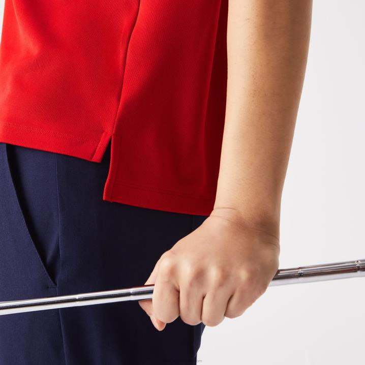 crvena bordo z50 6H4B2465 žene Lacoste sportski ovratnik s patentnim zatvaračem golf polo