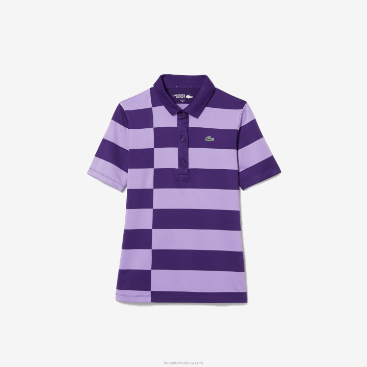 ljubičasta 5gm 6H4B2490 žene Lacoste sportski prugasti džemper za golf