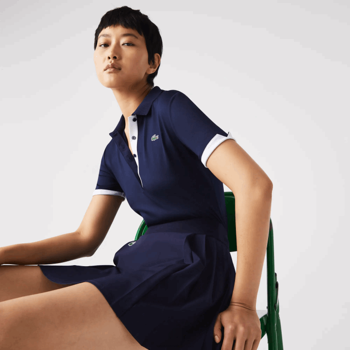 mornarsko plava bijela 525 6H4B2487 žene Lacoste sportski prozračni rastezljivi golf polo