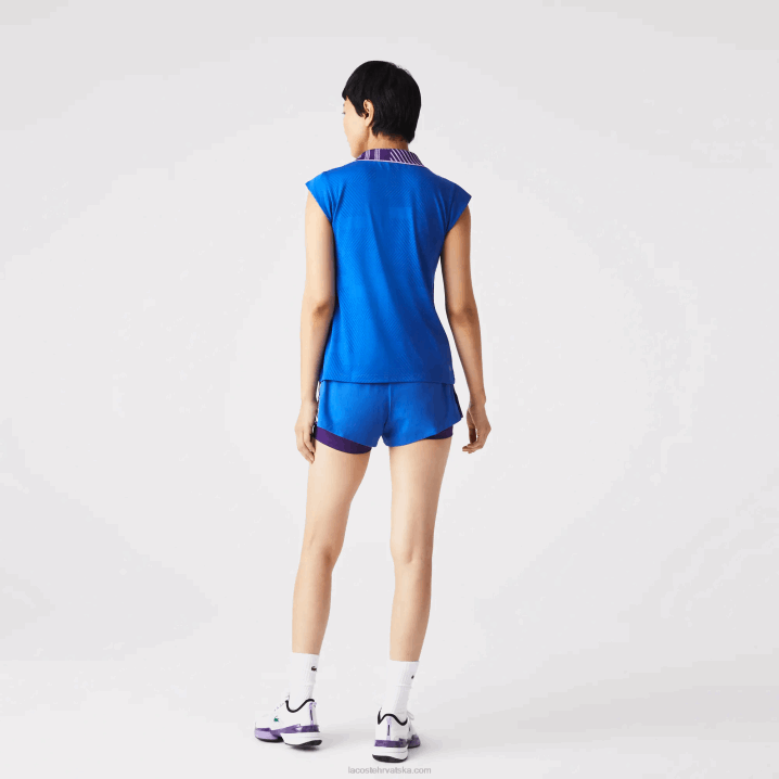 plava ljubičasta žuta 2g4 6H4B2501 žene Lacoste sportski zip tenis polo s visokim ovratnikom