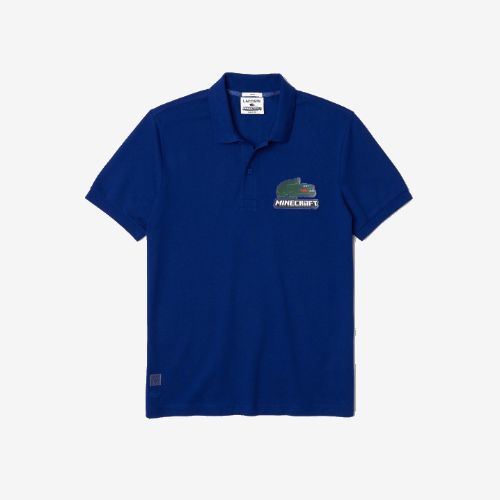 plavi bdm 6H4B942 ženelacoste x minecraft classic fit polo majica od organskog pamuka