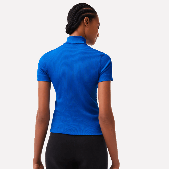 plavi k1q 6H4B2477 žene Lacoste kontrastne trake s patentnim zatvaračem polo