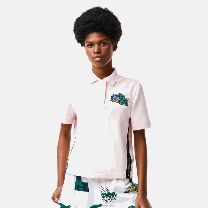 svijetlo ružičasta t03 6H4B2494 žene Lacoste regular fit strip bedž polo