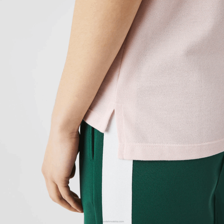 svijetloružičasti ady 6H4B2495 žene Lacoste mekani pamuk petit pique polo standardnog kroja