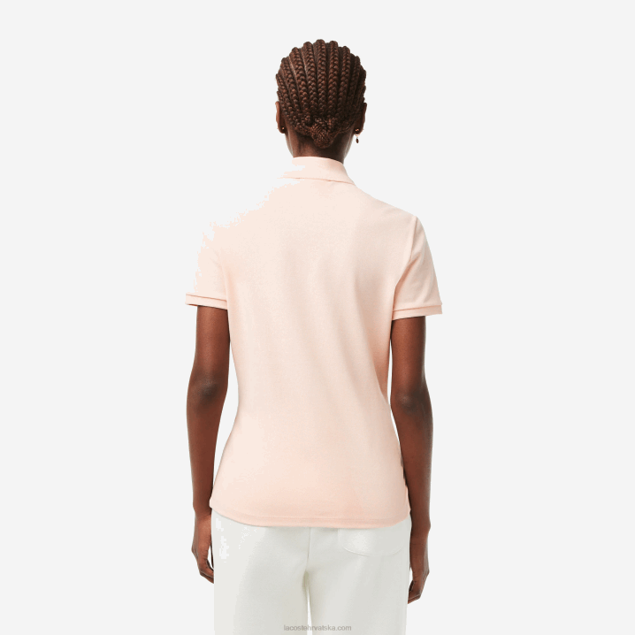 svijetloružičasti ady 6H4B2508 žene Lacoste slim fit rastezljivi pamuk pique polo