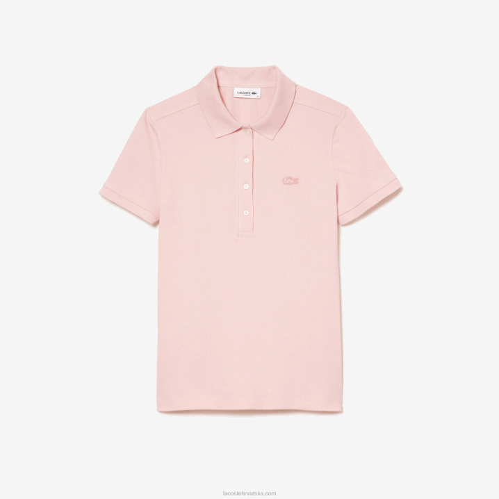 svijetloružičasti ady 6H4B2508 žene Lacoste slim fit rastezljivi pamuk pique polo