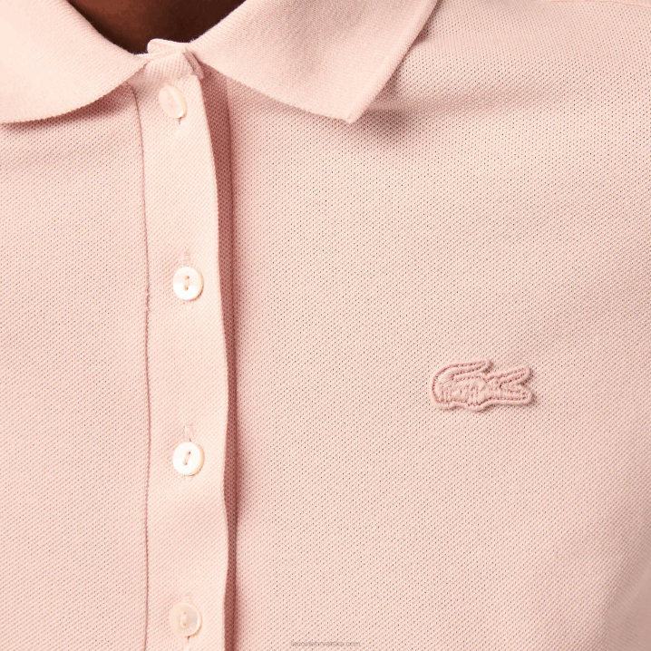 svijetloružičasti ady 6H4B2508 žene Lacoste slim fit rastezljivi pamuk pique polo