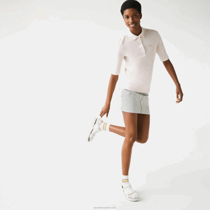 svijetloružičasti ady 6H4B2514 žene Lacoste elastična pamučna majica slim kroja