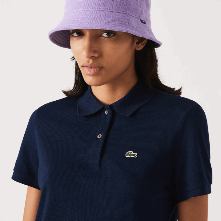 tamnoplava 166 6H4B2365 žene Lacoste mekani pamuk petit pique polo standardnog kroja