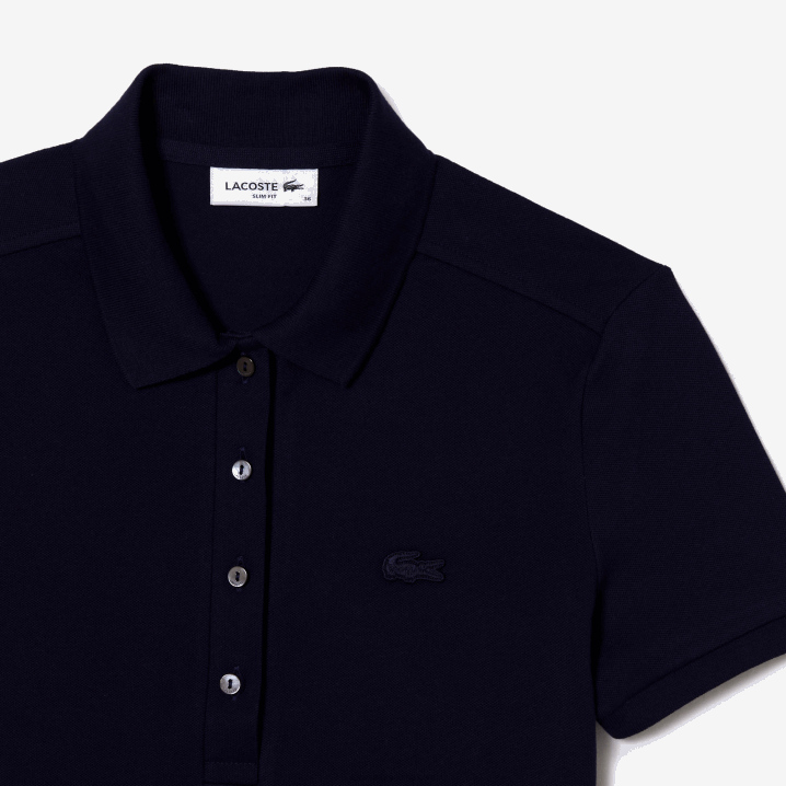 tamnoplava 166 6H4B2470 žene Lacoste slim fit rastezljivi pamuk pique polo