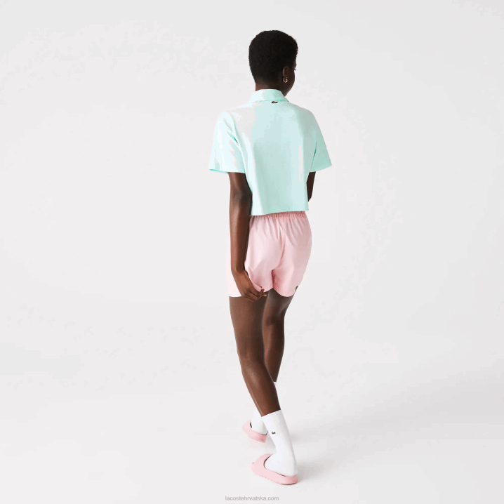 tirkiz nre 6H4B2526 žene Lacoste široka majica kratkih printova od organskog pamuka