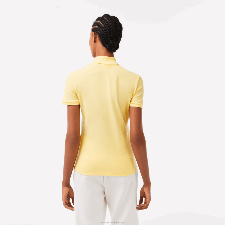 žuta 107 6H4B2486 žene Lacoste slim fit rastezljivi pamuk pique polo