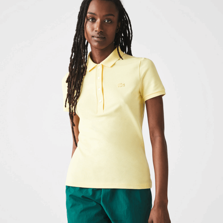 žuta 107 6H4B2486 žene Lacoste slim fit rastezljivi pamuk pique polo
