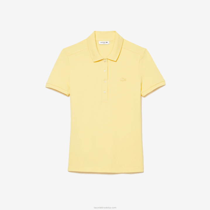 žuta 107 6H4B2486 žene Lacoste slim fit rastezljivi pamuk pique polo