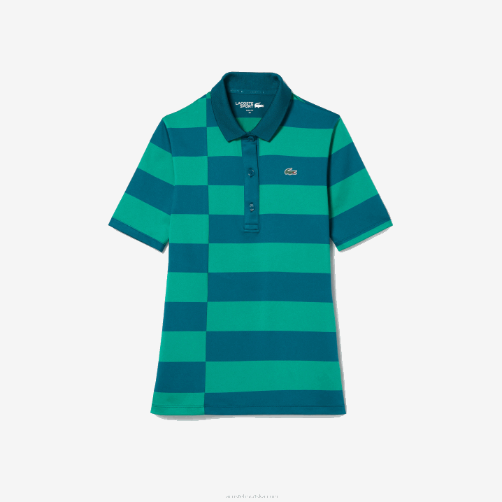 zeleni kxd 6H4B2489 žene Lacoste sportski prugasti džemper za golf