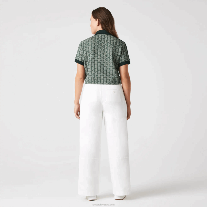 zeleno bež 7m4 6H4B2474 žene Lacoste regular fit monogram print polo