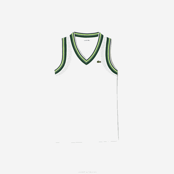 bijela 001 6H4B2442 žene Lacoste majica s kontrastnim v izrezom