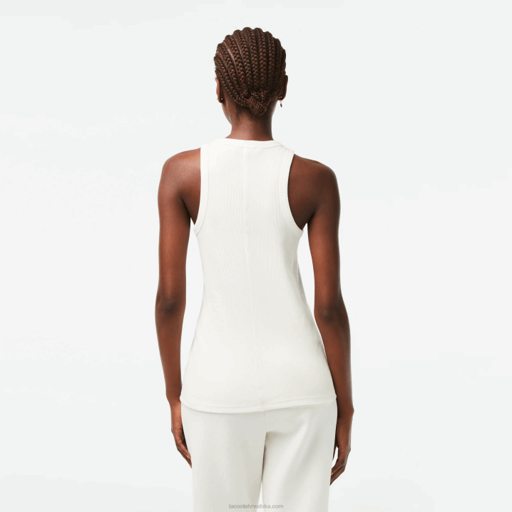 bijela 70v 6H4B2422 žene Lacoste tanka majica od organskog pamuka uskog kroja