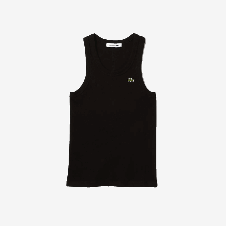 crna 031 6H4B2421 žene Lacoste tanka majica od organskog pamuka uskog kroja