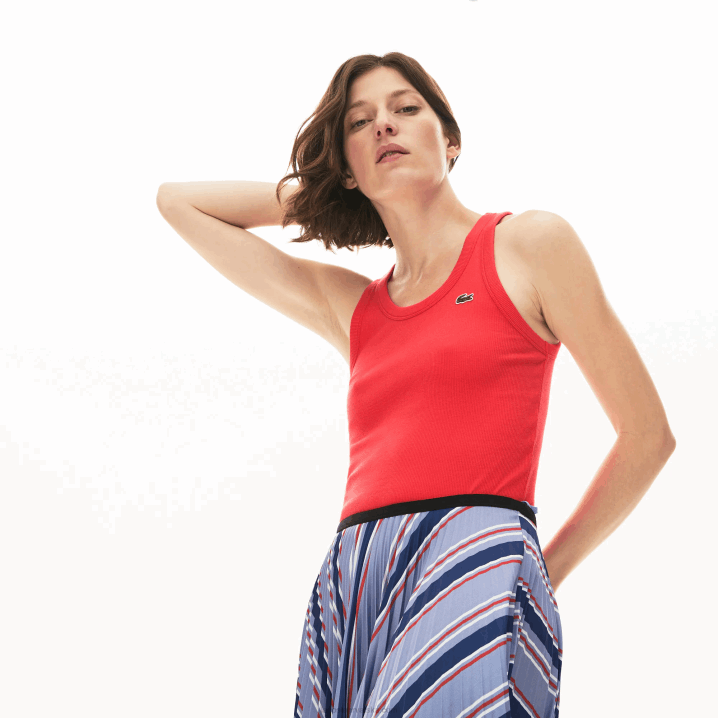 crvena 4by 6H4B2586 žene Lacoste gornji dio s izrezom bez rukava