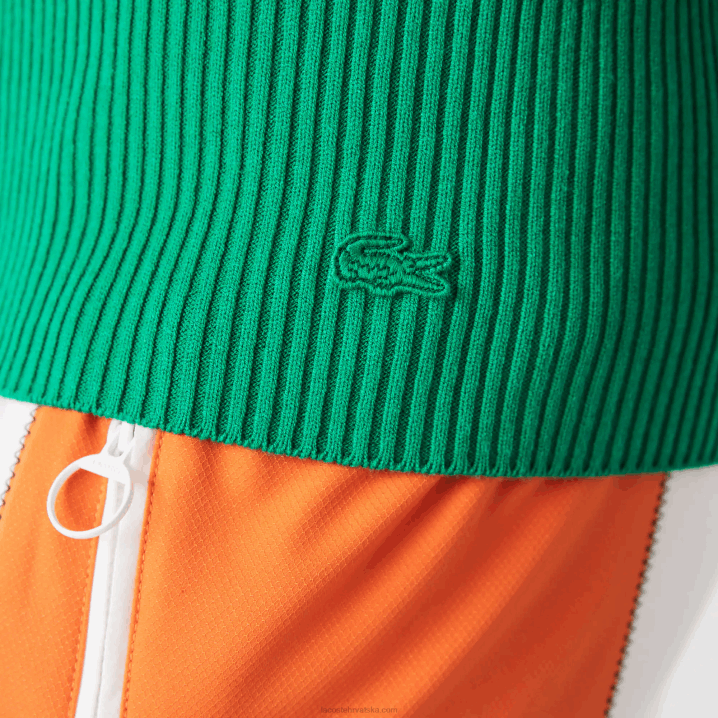 zeleni ldm 6H4B2647 žene Lacoste bešavna rebrasta pletena majica bez rukava