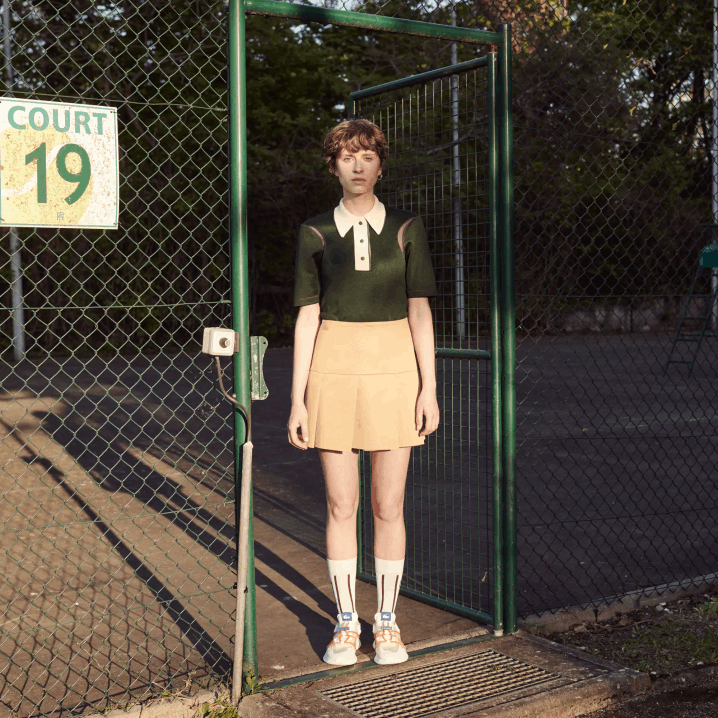 bež l7d 6H4B2664 žene Lacoste modna revija plisirana platnena teniska suknja