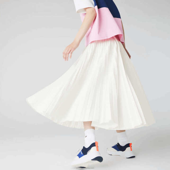 bijela 70v 6H4B2603 žene Lacoste brendirana elastična plisirana suknja