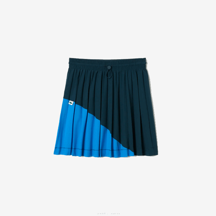 plavi luh 6H4B2595 žene Lacoste plisirana suknja od najlonskog bloka boja