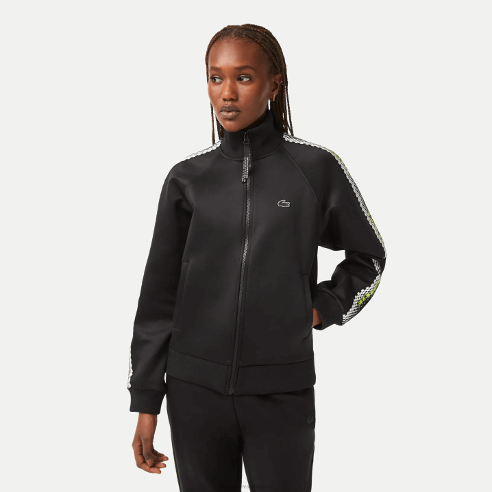 crna 031 6H4B2397 žene Lacoste široka majica s patentnim zatvaračem s logotipom