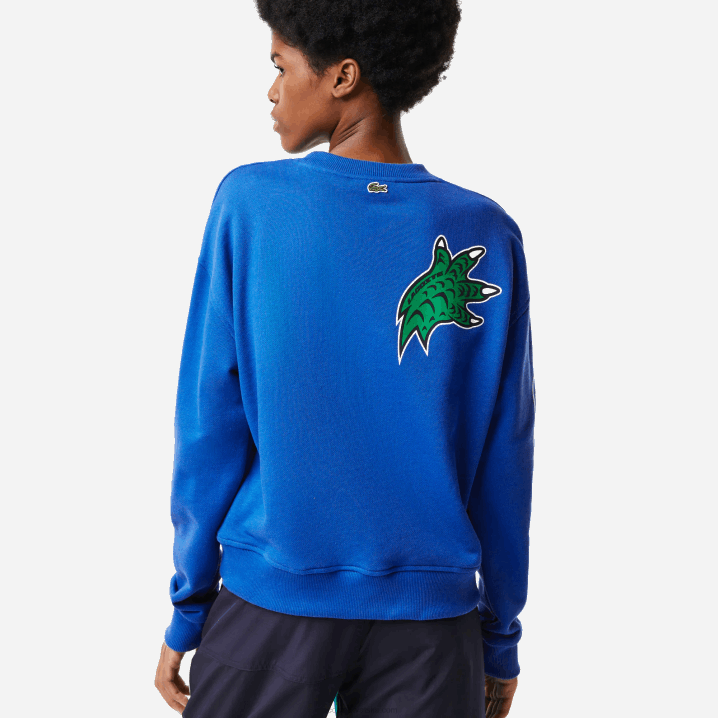 plavi k1q 6H4B2579 žene Lacoste oversized print i brendirani sweatshirt