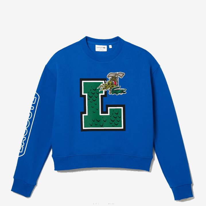 plavi k1q 6H4B2579 žene Lacoste oversized print i brendirani sweatshirt