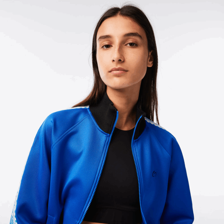 plavo crno af6 6H4B2398 žene Lacoste široka majica s patentnim zatvaračem s logotipom